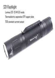 Mantay S21 Black LED Torch with Luminus SST 20 W LEDエミッターDTPボード21700または18650 Battery Aurora5Y9309950