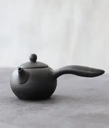 Luwu Schwarzer Keramik Kyusu Teekanne Kessel Chinese Kung Fu Sets 150ml 2108131130085