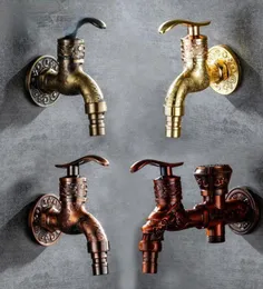 Monte a parete intagliato in lega di zinco Antique Bibcock Garden Lavana Basata Rubinetto Decorativo Mop Taps Torneira Parede Baglie Lavello per bagno FA2572614