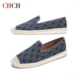 Casual Shoes CHCH Grass Knit Fisherman Women's Flat Comfortable Cloth Loafer On Offer