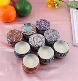 9pcs1set tinplate esansiyel yağ tütsü el yapımı dumansız soya balmumu kokulu mum aromaterapi mumlar romantik arkadaşlık atmosfer 5500561