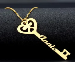 Schlüsselname Choker Halsketten Anhänger Edelstahl Personalisierte kundenspezifische Halskette für Frauen Namenschild Schmuckgeschenk Ketting21797176350849