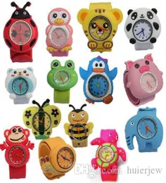 Söta barnklockor för tjejpojkartongbrid Slap Kids Baby Girl Boy Wrist Watch Silicone Jelly Children Sports Watch8894914