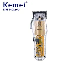 EPACKET KEMEI KM-NG203 Barber Professional Transparent Starke Präzision Fade Hair Clipper Elektrische Schneidmaschine319L3652437