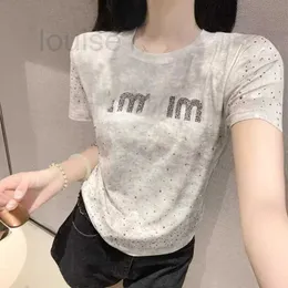 Women's T-shirt Designer Brand 2024 Summer New Fashionable and Western Style, Age Reducing Sweet Spicy Versatile Slim Fit Letter T-shirt, Round Neck Short Sleeve Top ZMGY