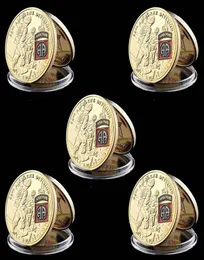 5pcs США военная ремесленная армия 82 -й воздушный дивизион Eagle 1oz Gold Lated Challenge Costible Gift Wcapsule7004691