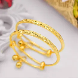 Lovely Baby Bangles Bangles Amarelo Branco Breads Bells Banglelet Bracelet para bebês crianças crianças Nice Birthday Gift