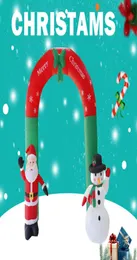 Uppblåsningsbar utomhusjulekoration Santa Snowman Arch Merry Xmas Props for Home Shopping Mall Bar Juledekorationer1710286