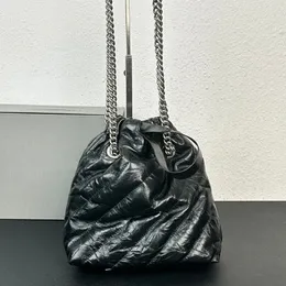 Crush Tote Designer Torn Bag Cain Torebki Torebka Moda Listy Sier Sprzęt Czarne pikowane torby na ramię 08741