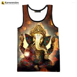 Herren-Tanktops 2024 Sommer Ganesh Weste Elefantenhinduismus Gott Ganesha 3d Print Männer Frauen Streetwear übergroße ärmellose Hemden