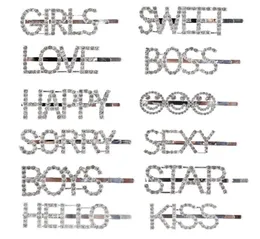 12 PCSSET Sweet Girls Bangs Word Clip 반짝이는 편지 라인톤 헤어핀 세트 여성 헤어 액세서리 Jewelry2014750