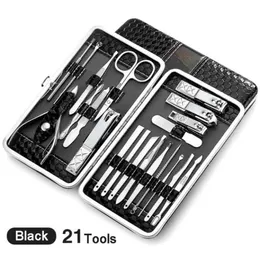 21 in 1 Edelstahl Maniküre Set Professionelles Nagel -Clipper -Kit der Pediküre -Werkzeuge Nägel Zehen Clipper Box für Zehenfinger Care72013249994