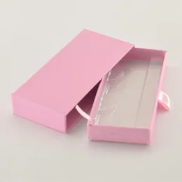 Hela franslådor Packaging Eyelash Box Package Custom Rectangle Drawer Dark Pink Faux Cils Tray Makeup Storage Case Bulk Vendo8632035