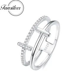 Bandringe Fansliver 925 Sterling Silber Ring 18K Platin -verzinktes Mode flacher Muster Stapelbarer Großhandel des Frauenschmucks Q240429