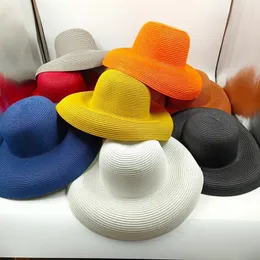 Апельсиновая шляпа Hepburn Style Женская шляпа Sun Hat складная пляжная шляпа Big Brim Travel Sunscreen Sun Hat 240430