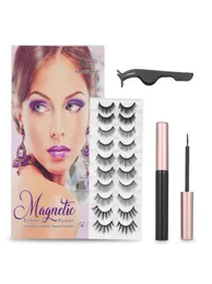 10 coppie ciglia false da 2 pezzi eyeliner magnetico con eyeliner magnetico aggiornato e ciglia Kit9053343