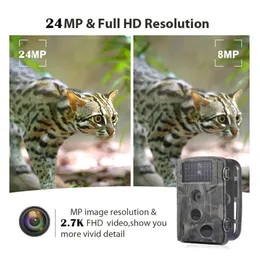 HC802A Wildlife Trail Outdoor Hunting Camera 24MP 27K Night View Motion Detection Scouting Po Traps Track 240426