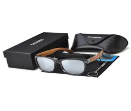 Luxaryvintage Neue Holz Sonnenbrille für Mann Mode Neue polarisierte Sonnenbrille Holzbein Designer Männer de Sol Uv4001375005