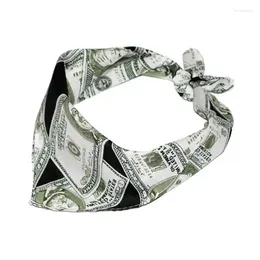 Clip per capelli 50jb unisex cotone quadrata bandana 3d dollar moneta digitale stampa digitale fazzolabolo da braccia