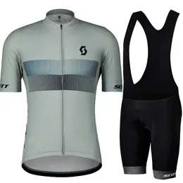 Scott Cycling Jersey, erkek anti-üvey bisiklet bisiklet forması için kısa kollu set bisiklet profesyonel ekibi yaz bisiklet kıyafetleri240417