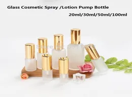 Essence Oil Lotion Pump Bottle Contenitori cosmetici Bottiglia Spray Glassone glassata Vial vuoto 10 ml 15 ml 20 ml 30 ml 100 ml 15pcs11593921