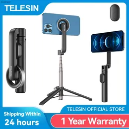 Monopodos de selfie Telesina Magnetic Selfie Stick Tripé com controle remoto adequado para iPhone 14 13 Pro Max Adequado para Samsung WX