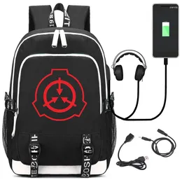 Backpack SCP Secure Contain Protect Rucksack Bag Students Book Laptop Mochila GIFT With USB Port