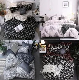 Conjunto de cama de luxo Conjuntos de capa de edredão super rei 3pcs mármore de mármore swallow size size e capas de travesseiros