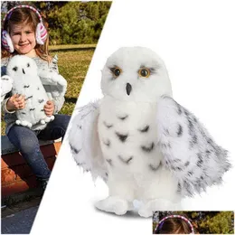 محشوة حيوانات أفخم جودة قسط 3 حجم دوغلاس معالج ثلجي أبيض P Hedwig Owl Toy Toy Cute Animal Doll Gift 7.5 Inch 10 12 Dro OTP9J