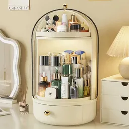 Cosmetic Organizer 360 Roterande sminklåda stor kapacitet Förvaringsbord Top Luxury Display Q2404291