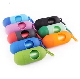 Cut Capsule Portable Practical Pet Dog Poop Bag Dispenser Waste Garbage Holder Dispensers Poop Bags Set Pets Dogs Trash Cleaning S1552323