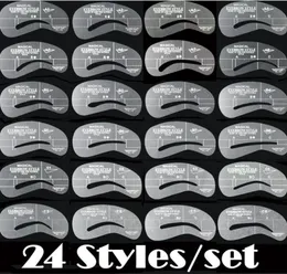 200 pacotes mágicos 24 estilos estilos de sobranconia de estêncil estilos de maquiagem Modelo de sobrancelha ocular