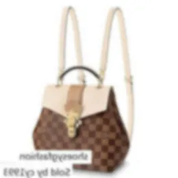 Bolsas N42259 CLAPTON Backpack Women Whomen Brown Creme Backpacks Bolsa de ombro de bagagem Bolsa