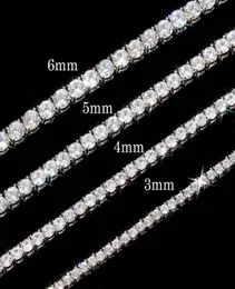 Catene da tennis Collane maschile in argento oro placcata lussuosa di lusso ARICIAl Diamond Rhinestone Hip Hop Gioielli per donne Catene da 5/6 mm 16/18/22/22/24inch Jewellery1075955