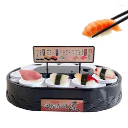 Máquina de sushi de transmissora descartável descartável Máquina de sushi 360 graus Cupcakes de giro automáticos Macarons toca -tira placas de suporte para casamento