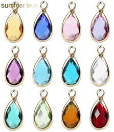 Nya ankomst Mix Colors Diy Crystal Birthstone Dingles Charms för halsbandarmband smycken Transparent glashängen Tillbehör 6942714