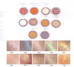 Asaruya Moonlight Oceo singolo ombretto 10 Colori Tastiera ditotteri di punta Pigment Shine Gold Green glitter 3D Nude Oye Oye Plete MakeU7875308