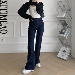 Jeans femminile xitimeao da donna pantaloni in jeans di moda chic con orlo svasate giuria con cerniera ad alta cerniera