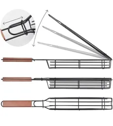 DHL 50pcs Outdoor Cooking Barbecue Baskets Grill Net BBQ Tools Metal Clip Corpet с OPP Bags3547016