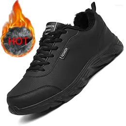 Casual Shoes Winter Keep Warm Plush Men Sneakers Lätt vattentät bomull Mocassin Male Outdoors Sapato