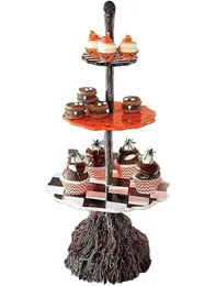 Andra festliga festförsörjningar Halloween Pumpkin Cake Stand Snack Bowl Broom Decorations Harts Crafts6907233