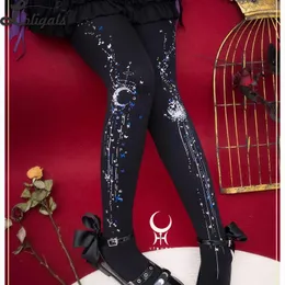 Donne calze dolci Sweet Ladies STAMPATO LUGO 120D MADURE PANTYHOSE W. Rhinestone di Yidhra - Il sogno di Butterfly al chiaro di luna