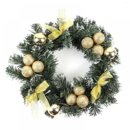 Flores decorativas pré -iluminadas Artificial Christmas Wreath |Reunido com decorações mistas e coroa amarela de ação de graças amarelo para a porta da frente