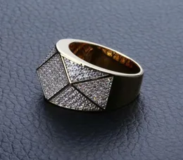 Anelli ghiacciati per uomini Hip Hop Luxury Designer Mens Bling Diamond Argyle Ring 18K Gold Engagement Giove Gold Gioielli5011783