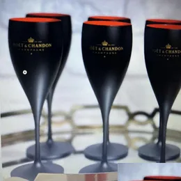 Weingläser Forst Black Acryl Champagnerflöten Großhandel Party Goblet Drop Lieferung Hausgarten Küche Essbar Getränke Otz3a