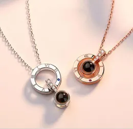 BC New 도착 Rose Goldsilver 100 언어 I Love You Projection Pendant Necklace Romantic Love Memory Wedding Necklace7723602