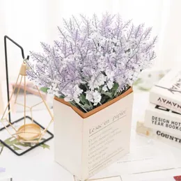 Flores secas Romântico lavanda roxa Flores artificiais Buquê de seda Fake Bouquet ao ar livre Provence Home Dia dos Namorados Decoração de Casamento Flores