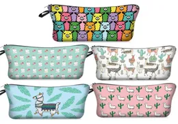 MPB008 lovely alpaca girl cosmetic bag Nylon cloth Color wash bags Stylish Zipper small bag delivery 3D print2459038