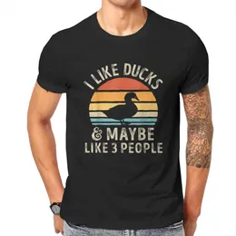 T-shirty męskie lubię kaczki i może jak 3 osoby kaczki farm farmar prezenty T Shirt T Shirt Summer bawełna TS TS Strtwear HARAJUU T240425
