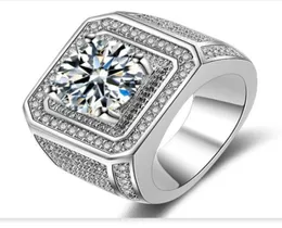 Novos anéis de diamante completos de quadril para homens Women039s de alta qualidade Fashaion Hip Hop Acessórios Crytal Gems 925 Silver Ring Men0393437913698279